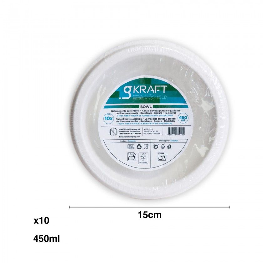 Taça Take Away Gkraft Bioshield 450ml 15cm Pack 10 Taça Take Away Gkraft Bioshield 450ml 15cm Pack 10