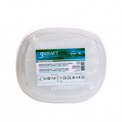 Prato com Tampa Take Away Gkraft Bioshield 1000ml 22cm Pack 10