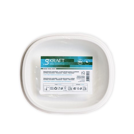 Prato Fundo Take Away Gkraft Bioshield 1000ml 21X18cm Pack 15 - Image product