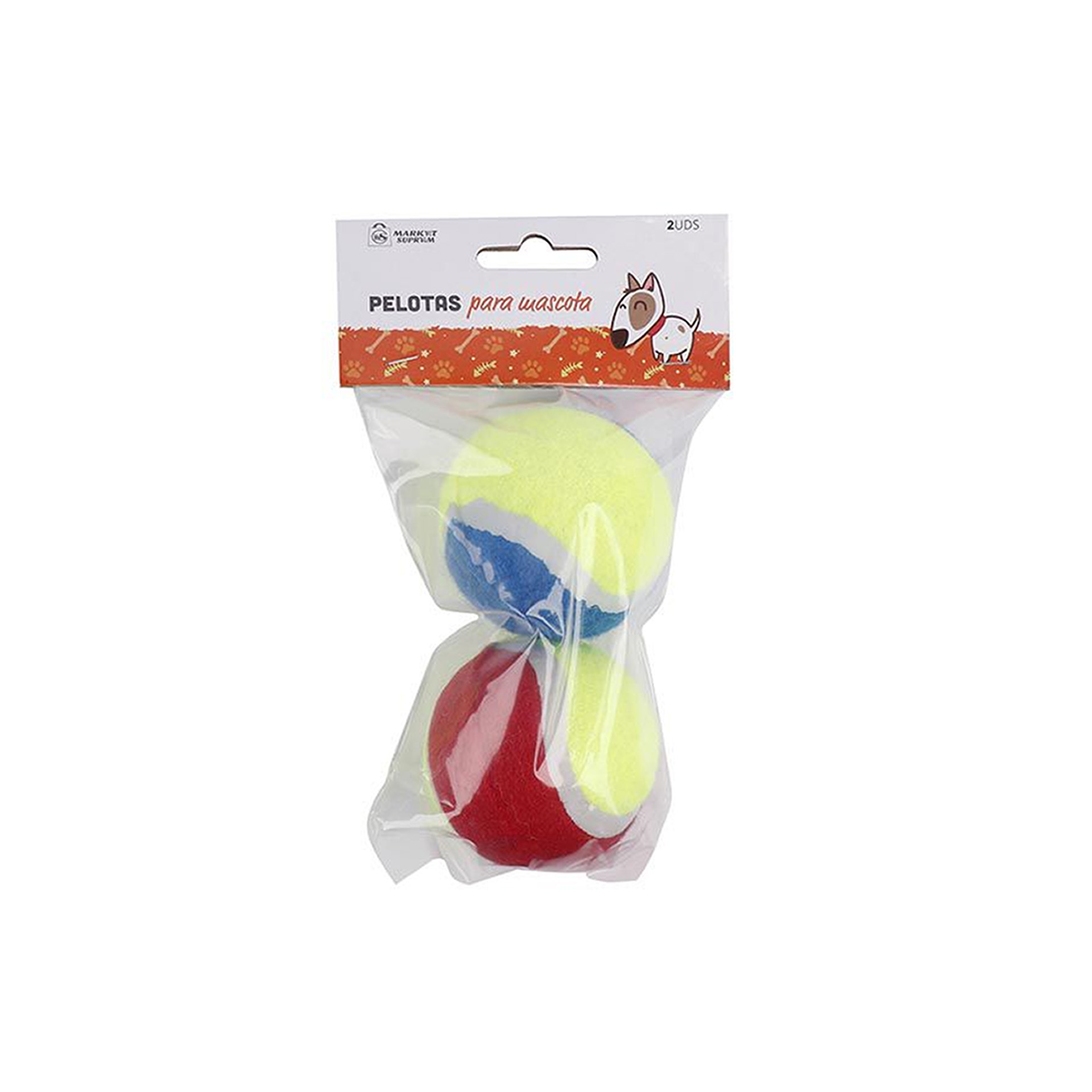 Brinquedo para Animais Bola Ténis 6.5cm Pack 2