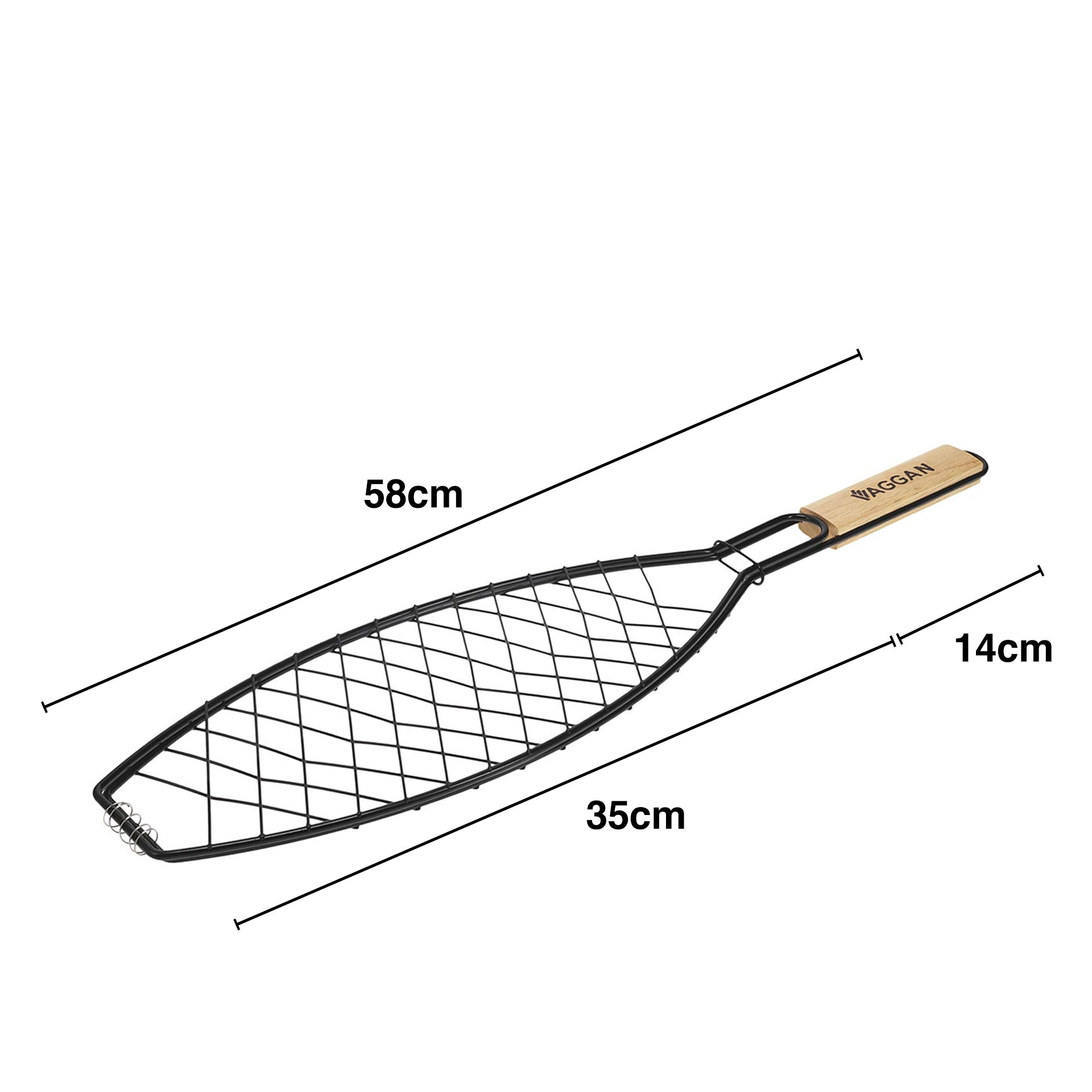 Grelha Churrasco Peixe Oval 58X35X14cm