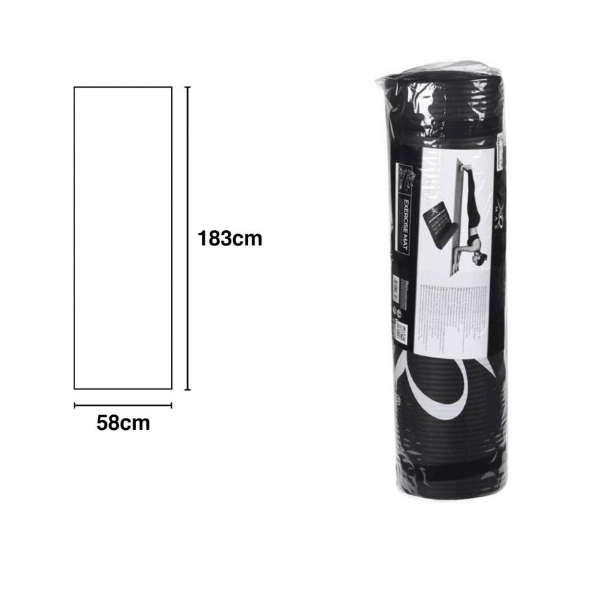 Tapete Ioga Borracha Preto 183X58X1cm Tapete Ioga Borracha Preto 183X58X1cm