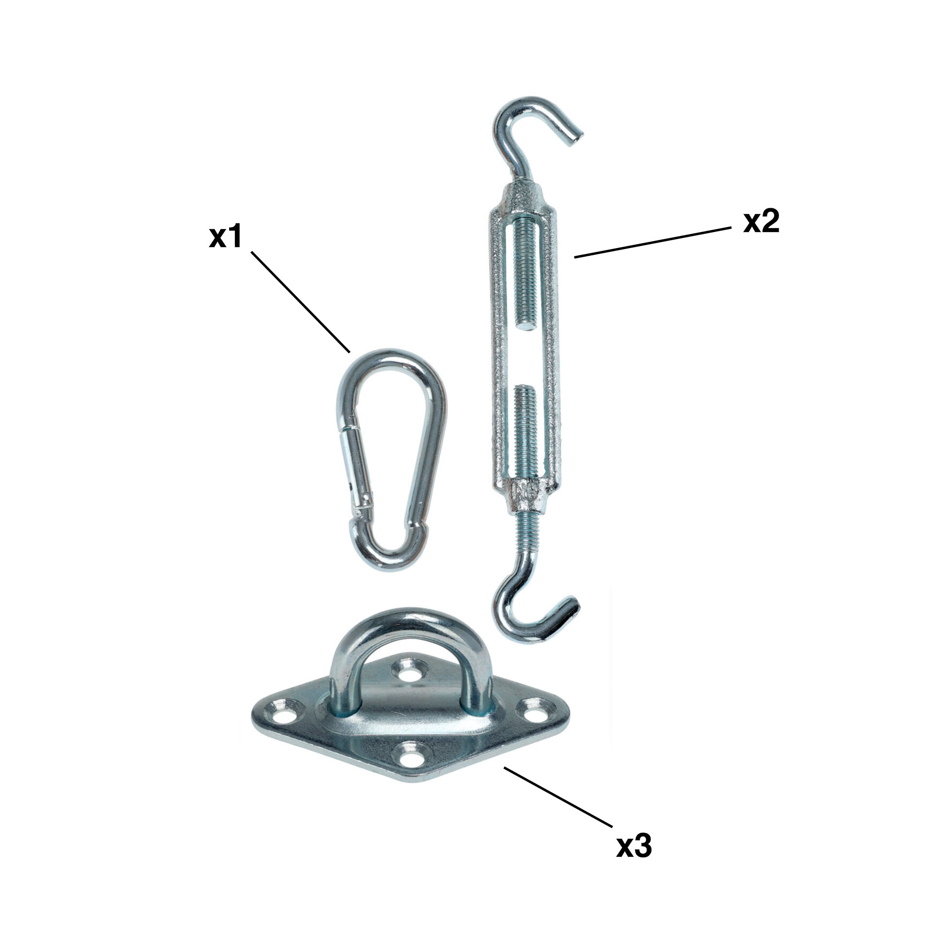 Kit Fixação para Toldo 6 Peças 5.7X5X20.5cm