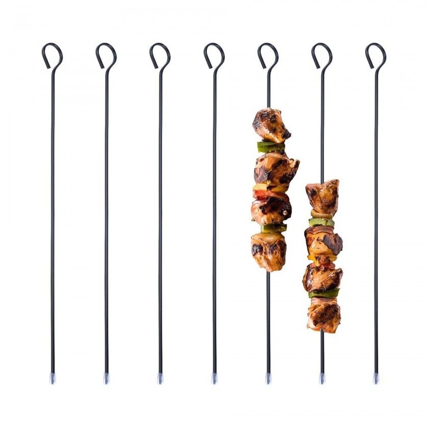 Espeto Churrasco Metal Cinzento 31.5cm Pack 8 Espeto Churrasco Metal Cinzento 31.5cm Pack 8