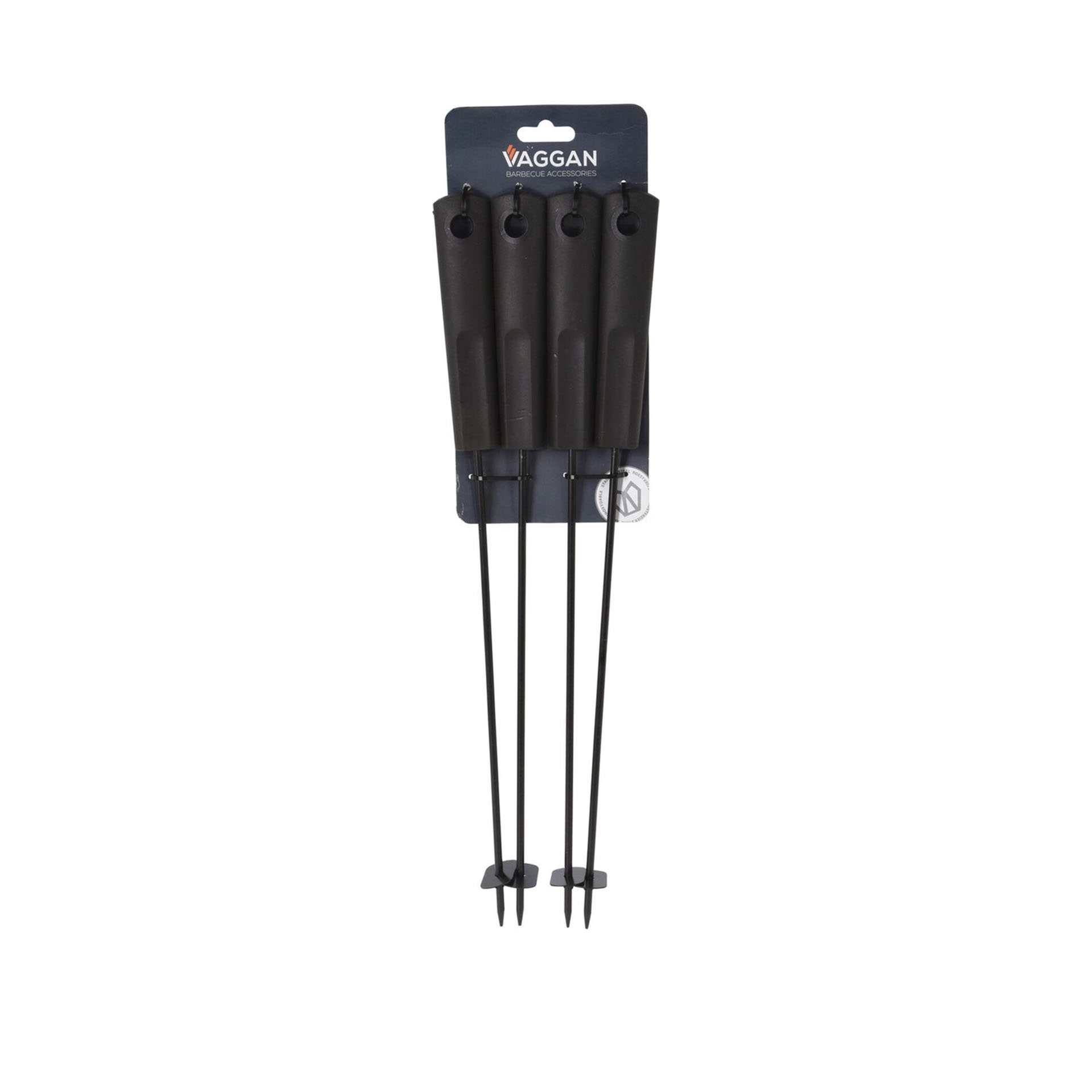 Espeto Churrasco Metal Preto 44cm Pack 4