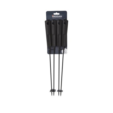 Espeto Churrasco Metal Preto 44cm Pack 4
