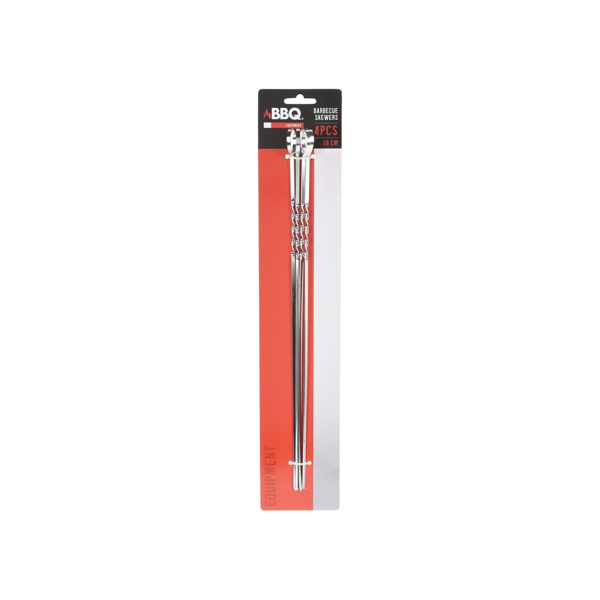 Espeto Churrasco Metal Cinzento 38cm Pack 4