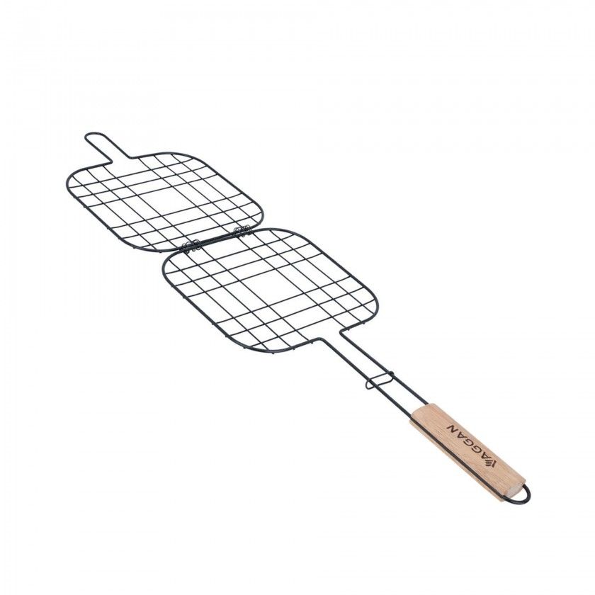 Grelha Churrasco Hambúrguer Quadrado 21X21cm Grelha Churrasco Hambúrguer Quadrado 21X21cm
