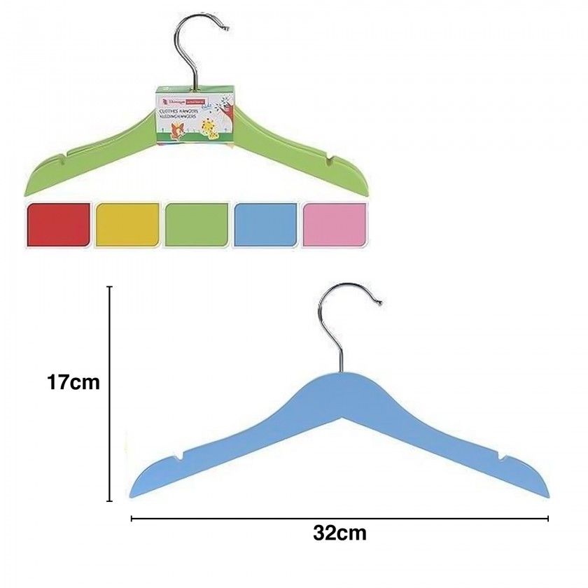 Cabide Criança Plástico Cor Sortida 32X17cm Pack 2 Cabide Criança Plástico Cor Sortida 32X17cm Pack 2