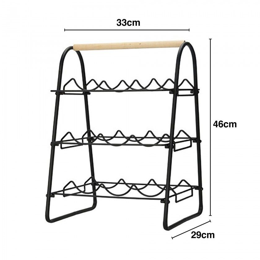 Garrafeira Metal 9 Garrafas 33X29X46cm Garrafeira Metal 9 Garrafas 33X29X46cm