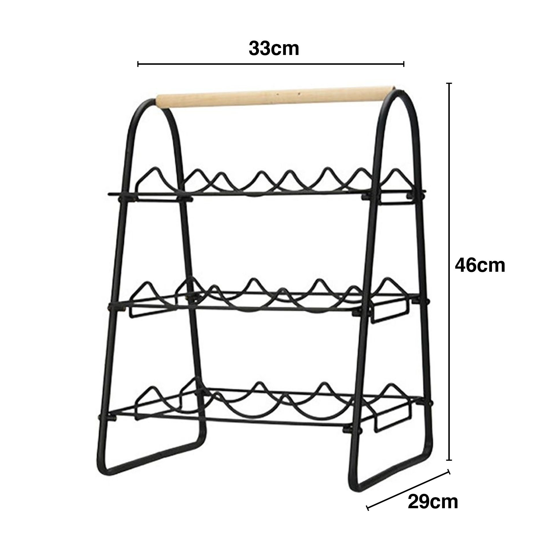 Garrafeira Metal 9 Garrafas 33X29X46cm