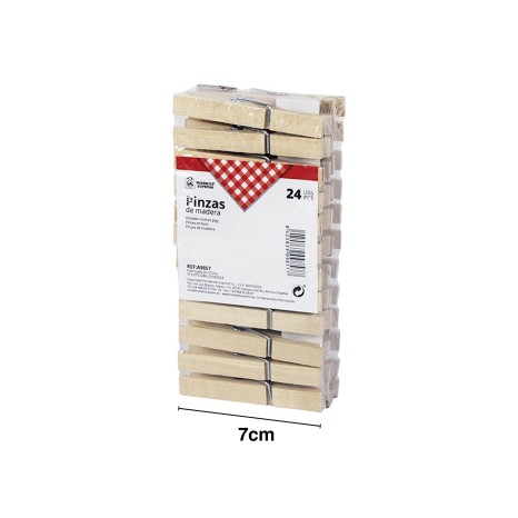 Mola Roupa Madeira 7cm Pack 24 - Image product