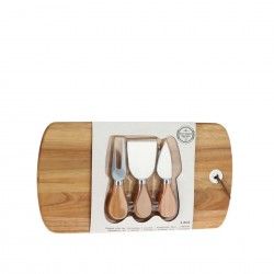 Tábua Queijo Madeira com 3 Acessórios 32X17cm Tábua Queijo Madeira com 3 Acessórios 32X17cm