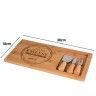 Tábua Queijo Madeira com 3 Acessórios 38X18cm Tábua Queijo Madeira com 3 Acessórios 38X18cm