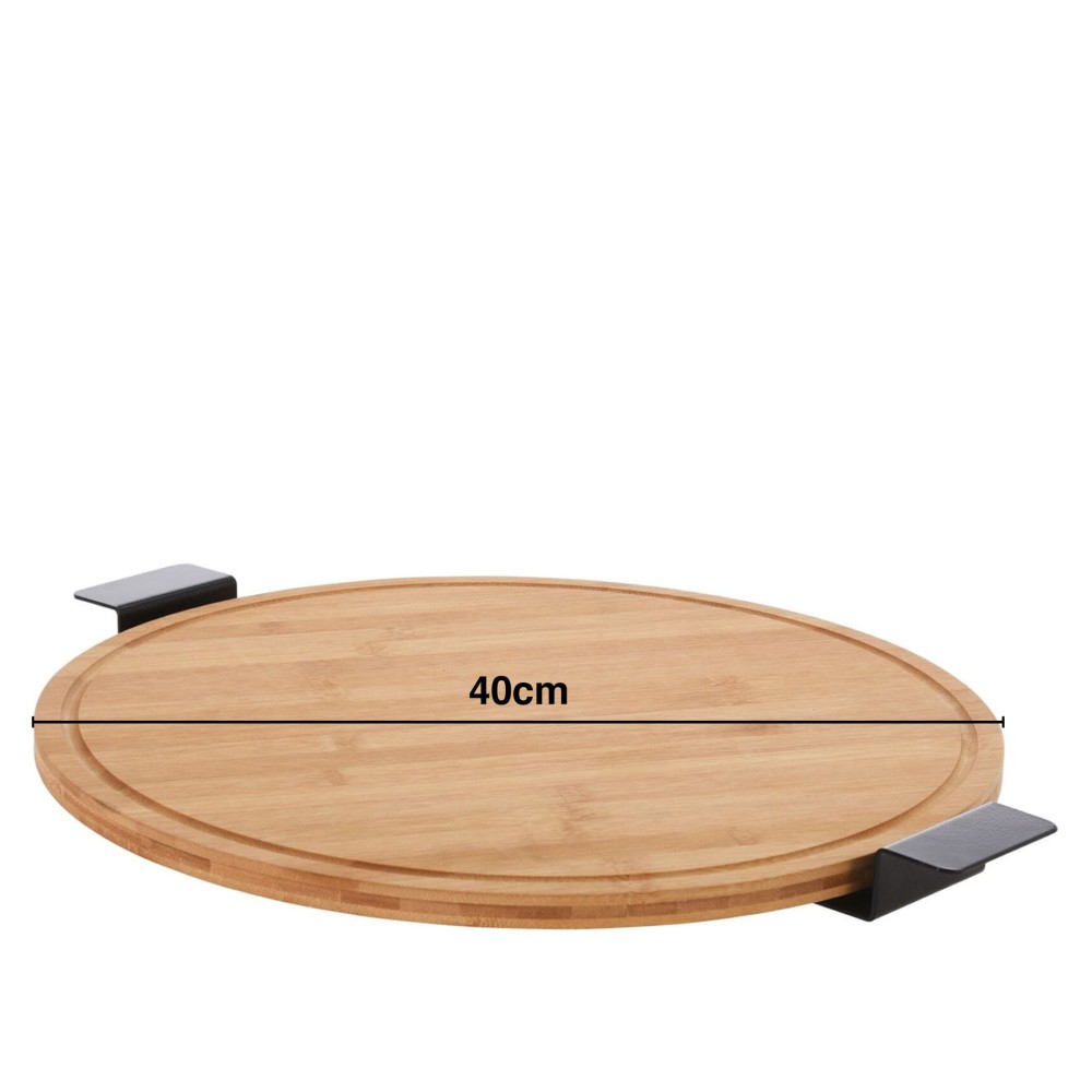 Tábua Servir Giratória Bambu Asas Metal 40X1.4cm