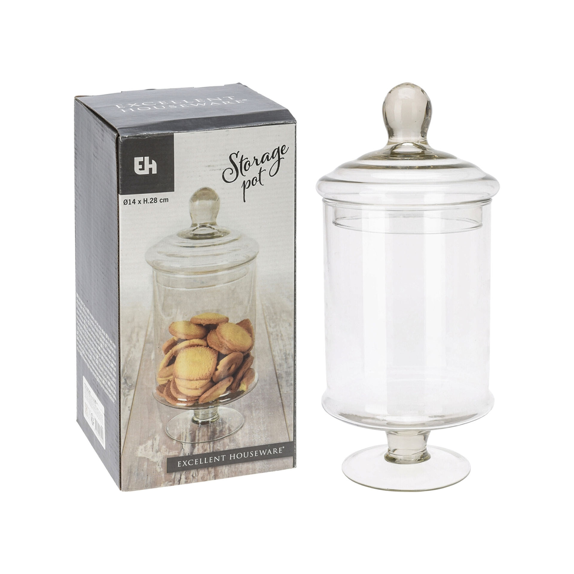 Bomboneira Vidro Redondo 1.5L 14X26cm