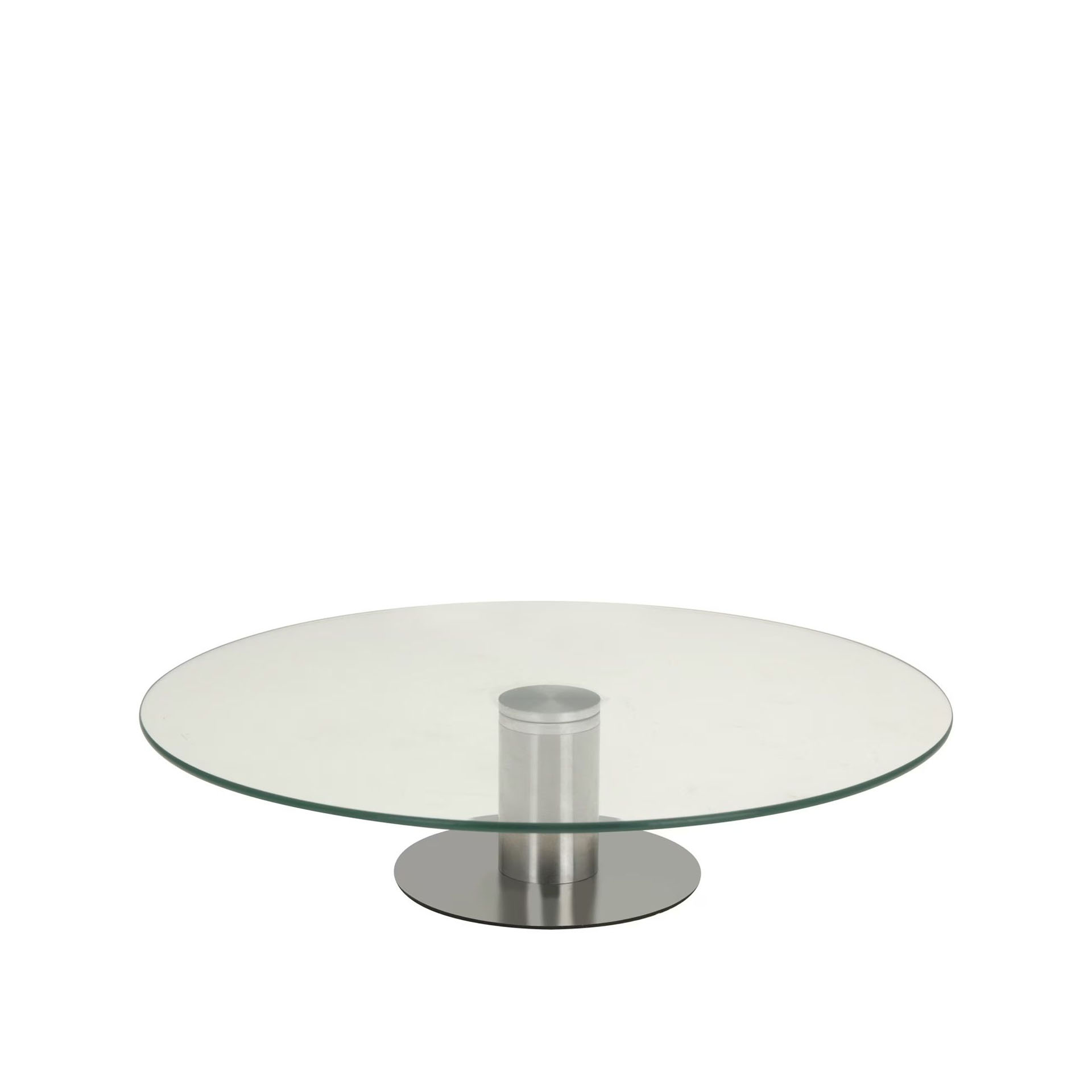 Prato Bolo Giratório com Pé Inox Redondo 30X7cm