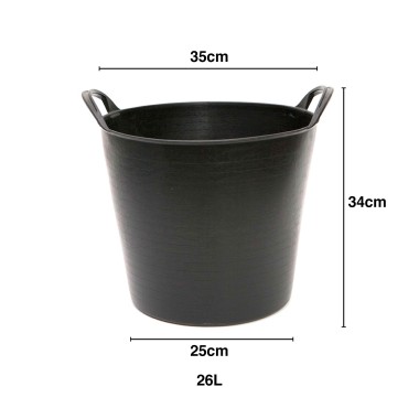 Selha Flex Polietileno com Asas Preta 26L 35X25X34cm