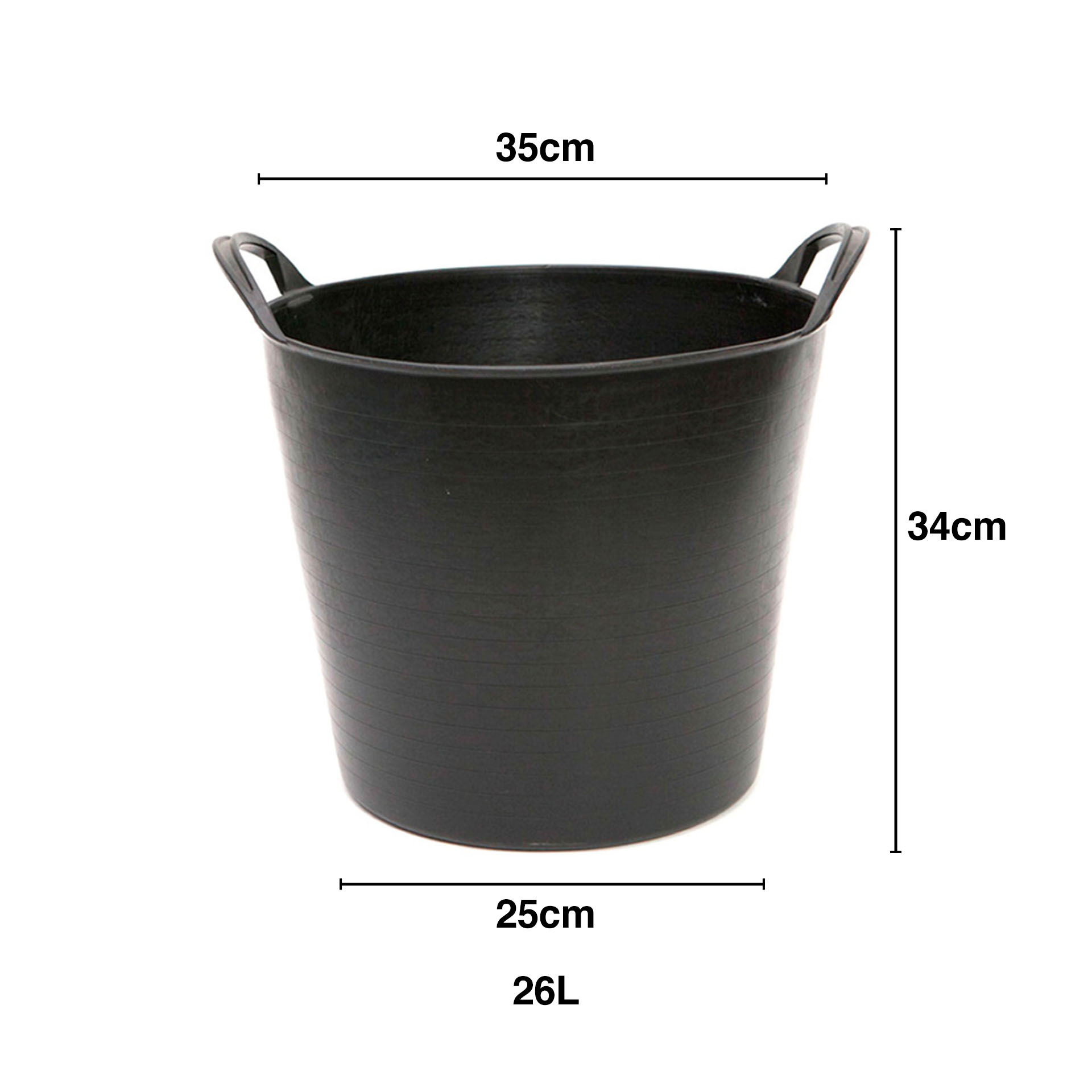 Selha Flex Polietileno com Asas Preta 26L 35X25X34cm