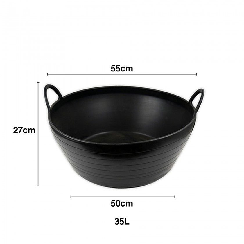 Selha Flex Reforada com Asas Preta 35L 55X50X27cm