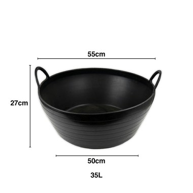 Selha Flex Reforçada com Asas Preta 35L 55X50X27cm