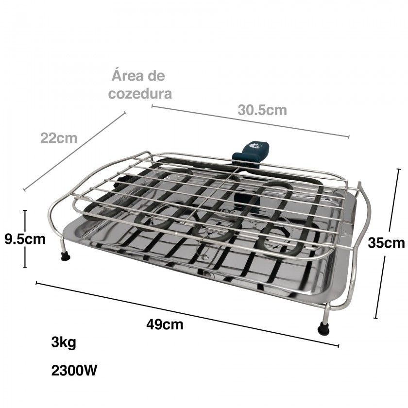 Grelhador Elétrico Inox Green 2300w 49X35X9.5cm Grelhador Elétrico Inox Green 2300w 49X35X9.5cm