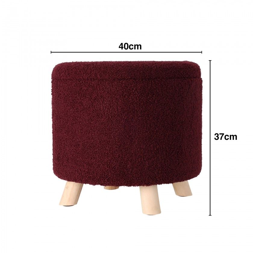Puff Decorativo Teddy com Arrumação 40X37cm Puff Decorativo Teddy com Arrumação 40X37cm