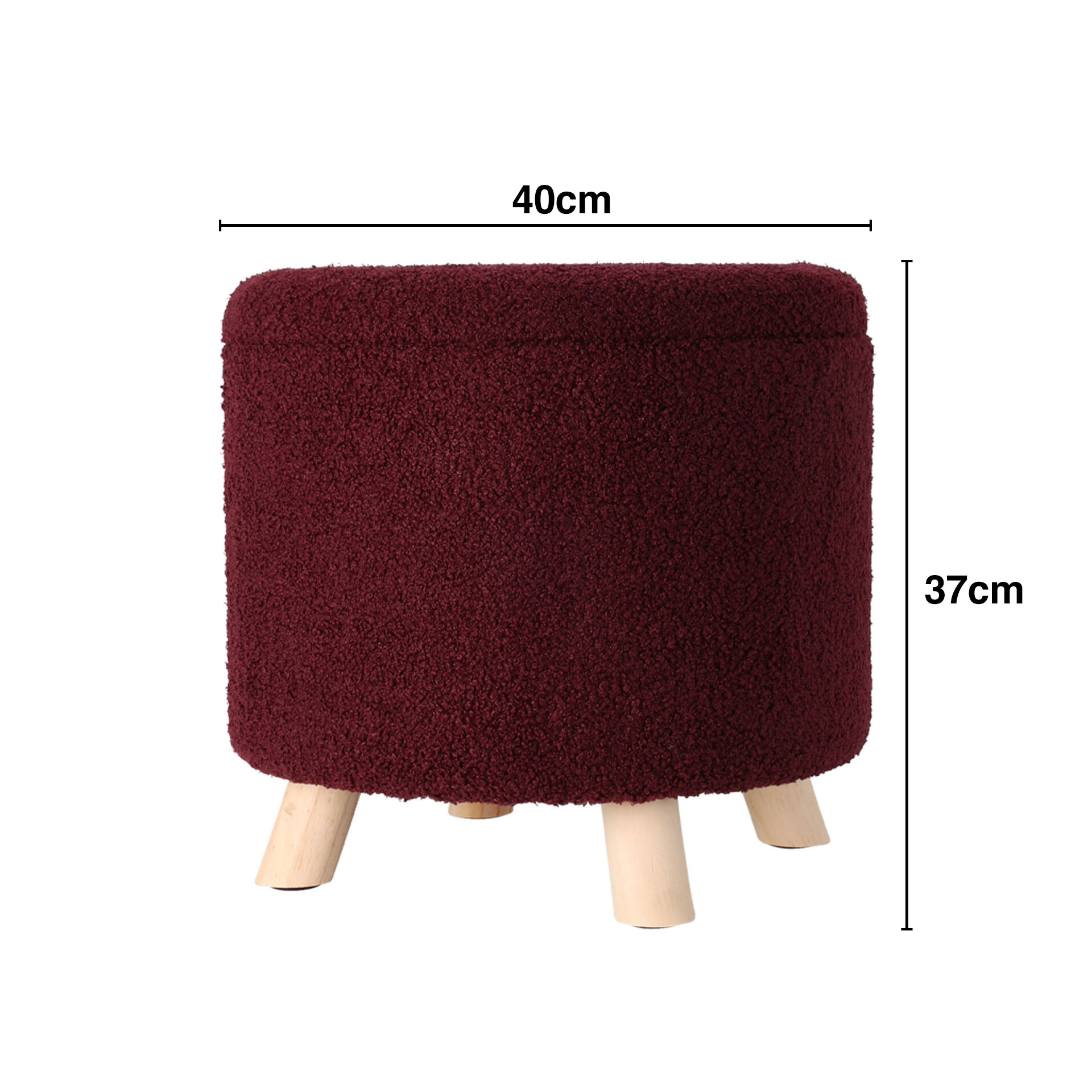 Puff Decorativo Teddy com Arrumação 40X37cm