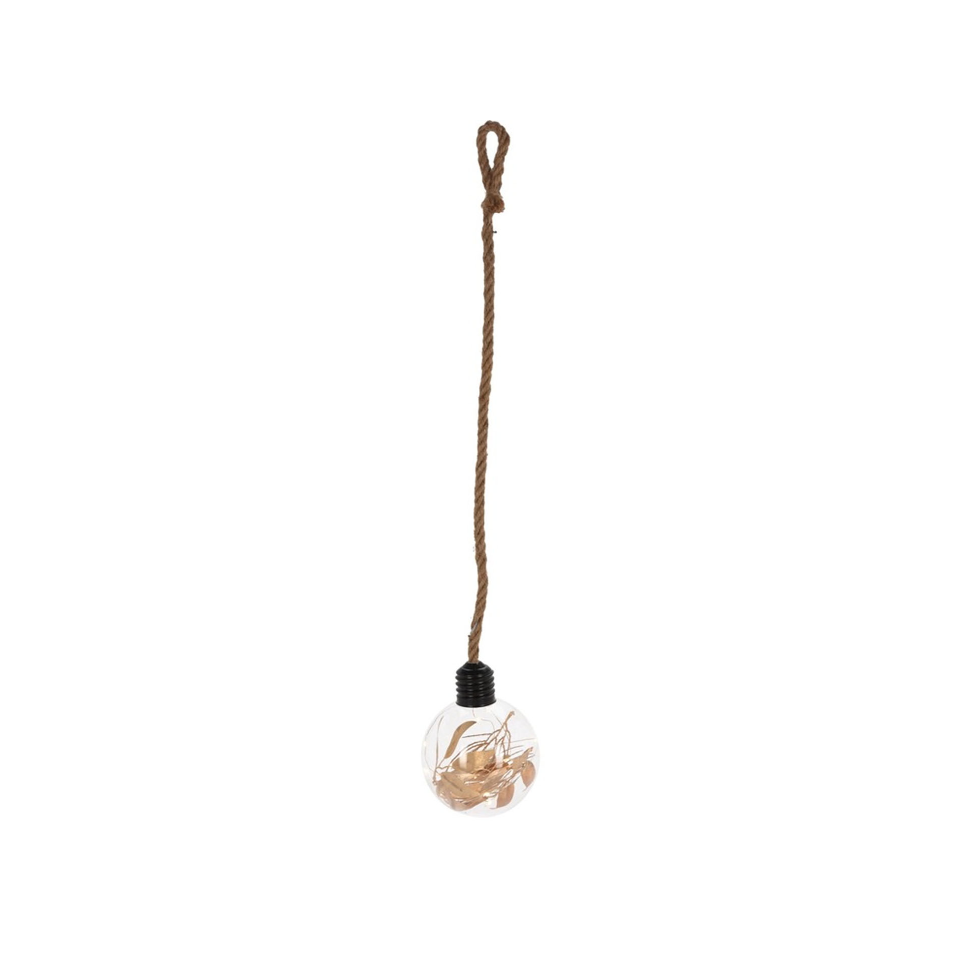 Lâmpada Corda com Bola Vidro 10 Leds 12X65cm