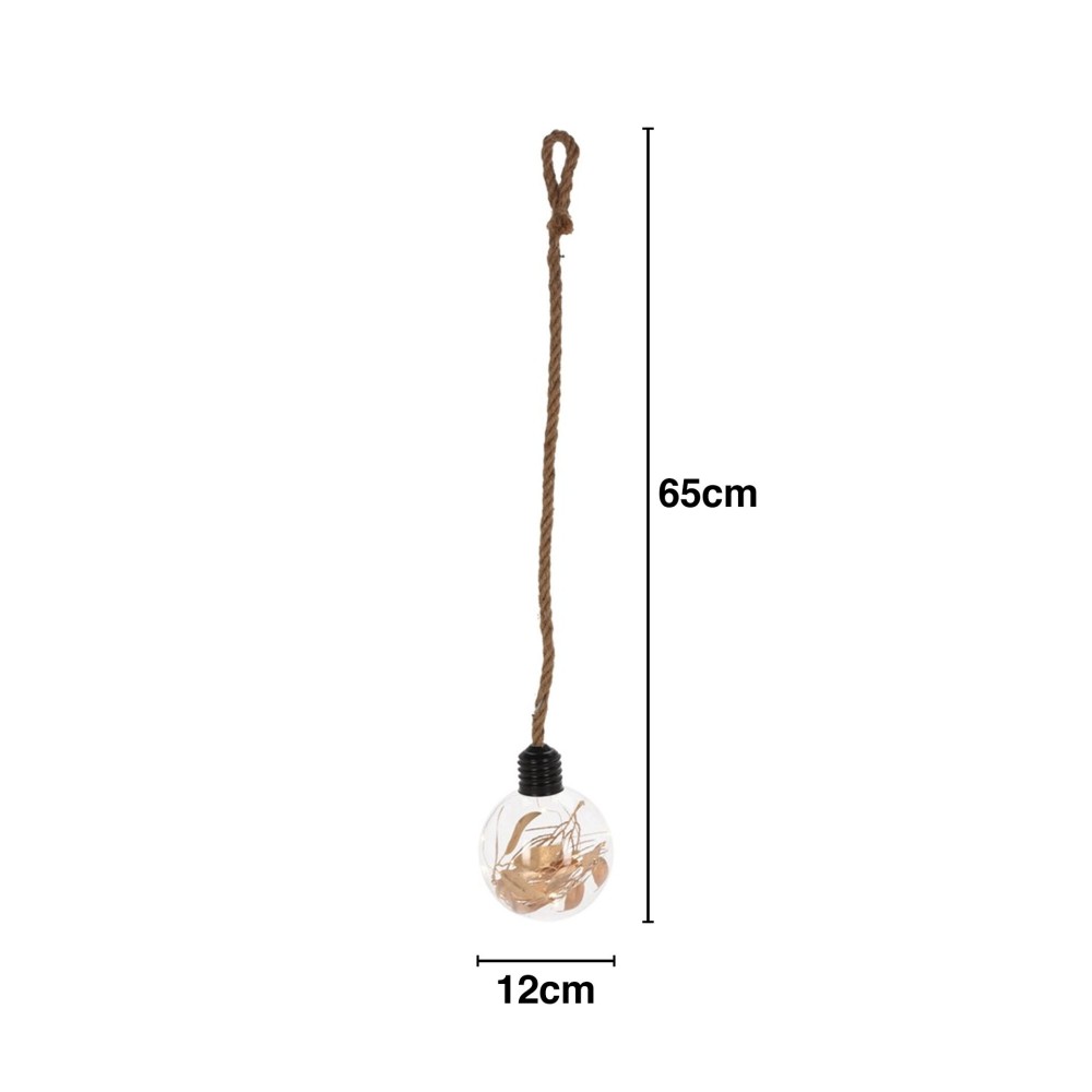 L�mpada Corda com Bola Vidro 10 Leds 12X65cm