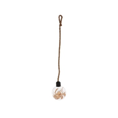 L�mpada Corda com Bola Vidro 10 Leds 12X65cm