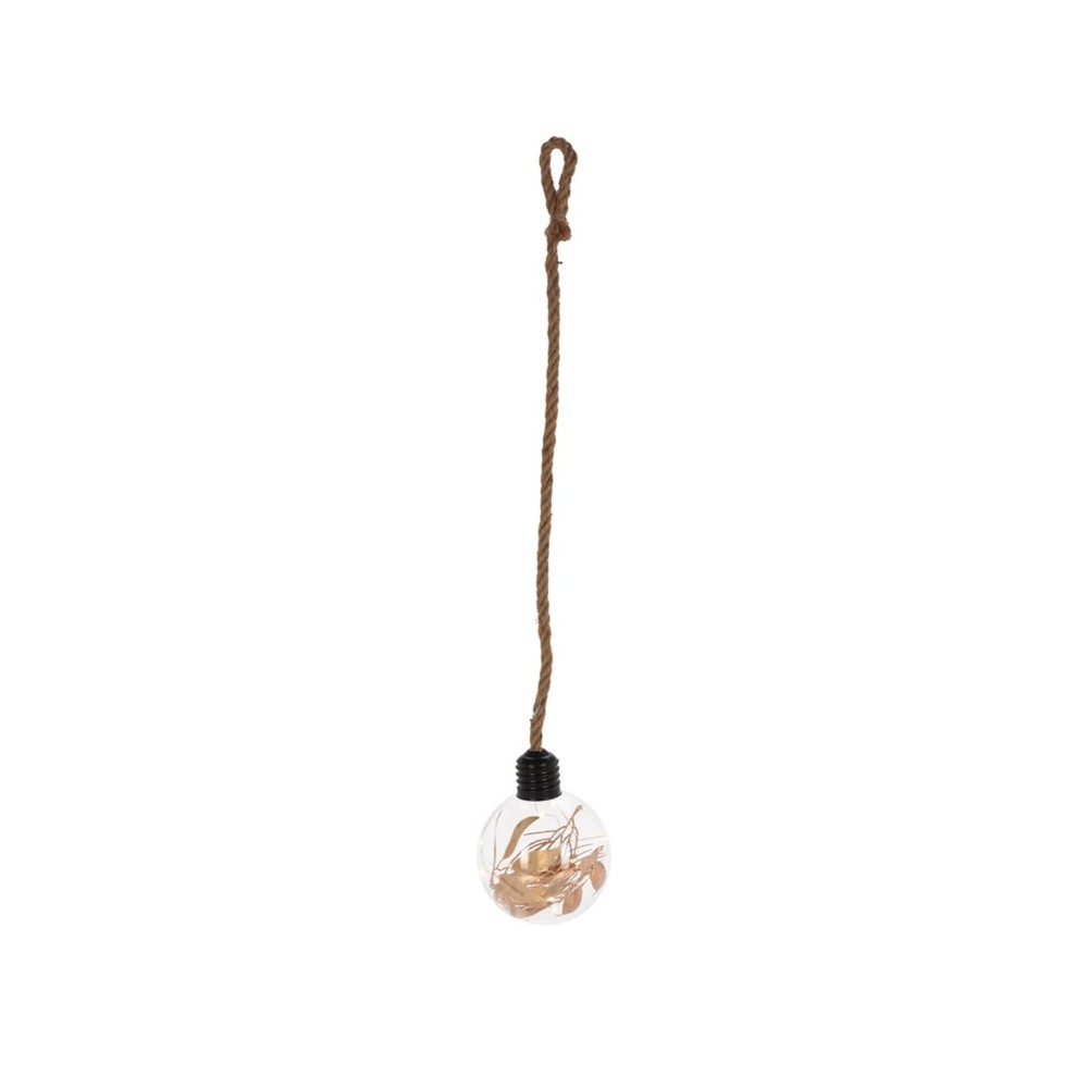 L�mpada Corda com Bola Vidro 10 Leds 12X65cm