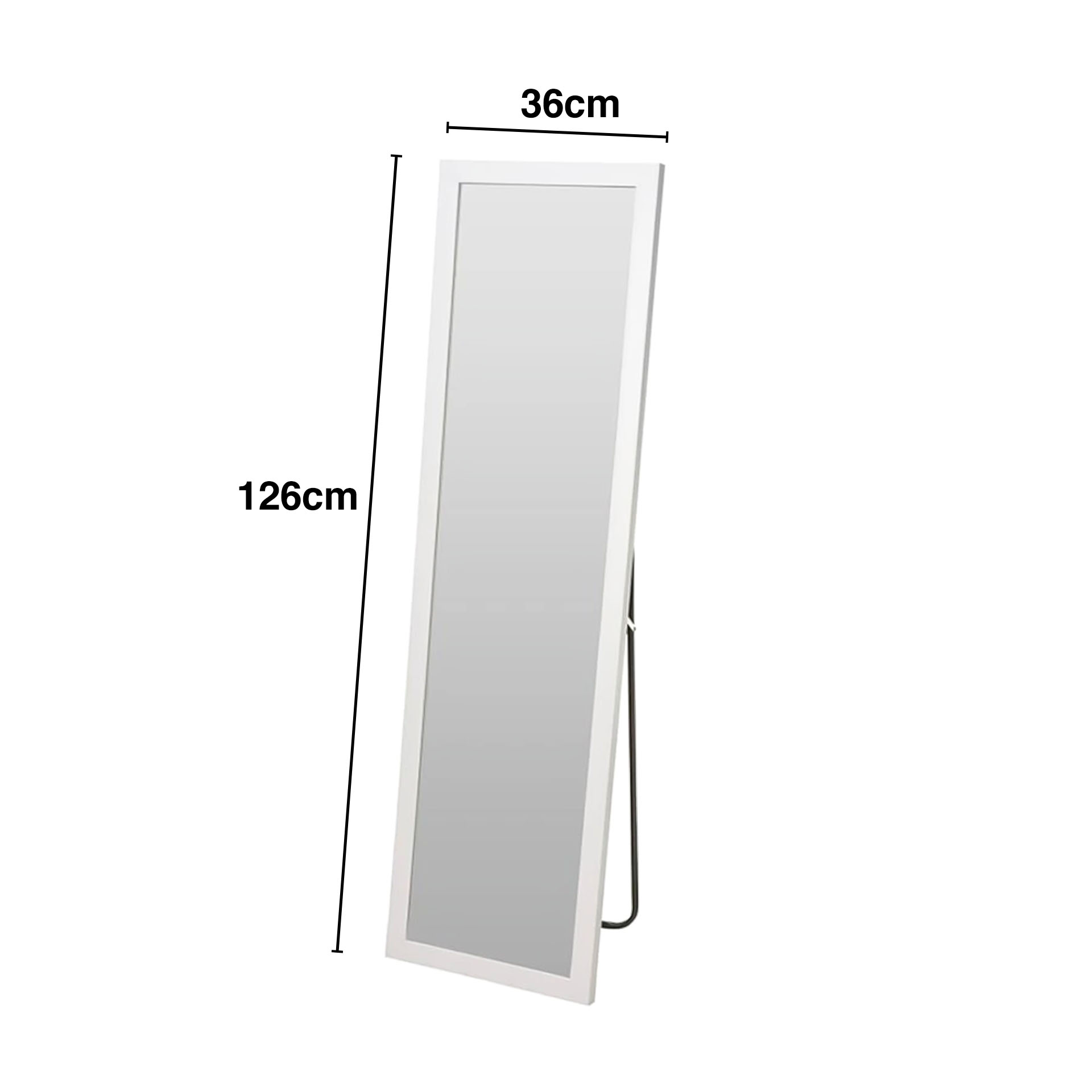 Espelho Pé com Suporte Metal 36X126cm
