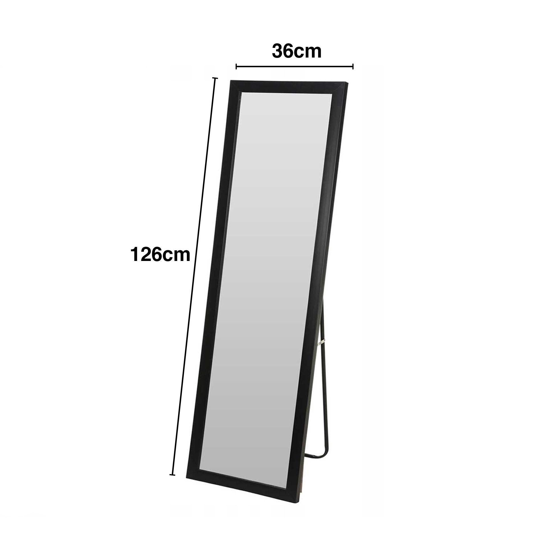 Espelho Pé com Suporte Metal 36X126cm
