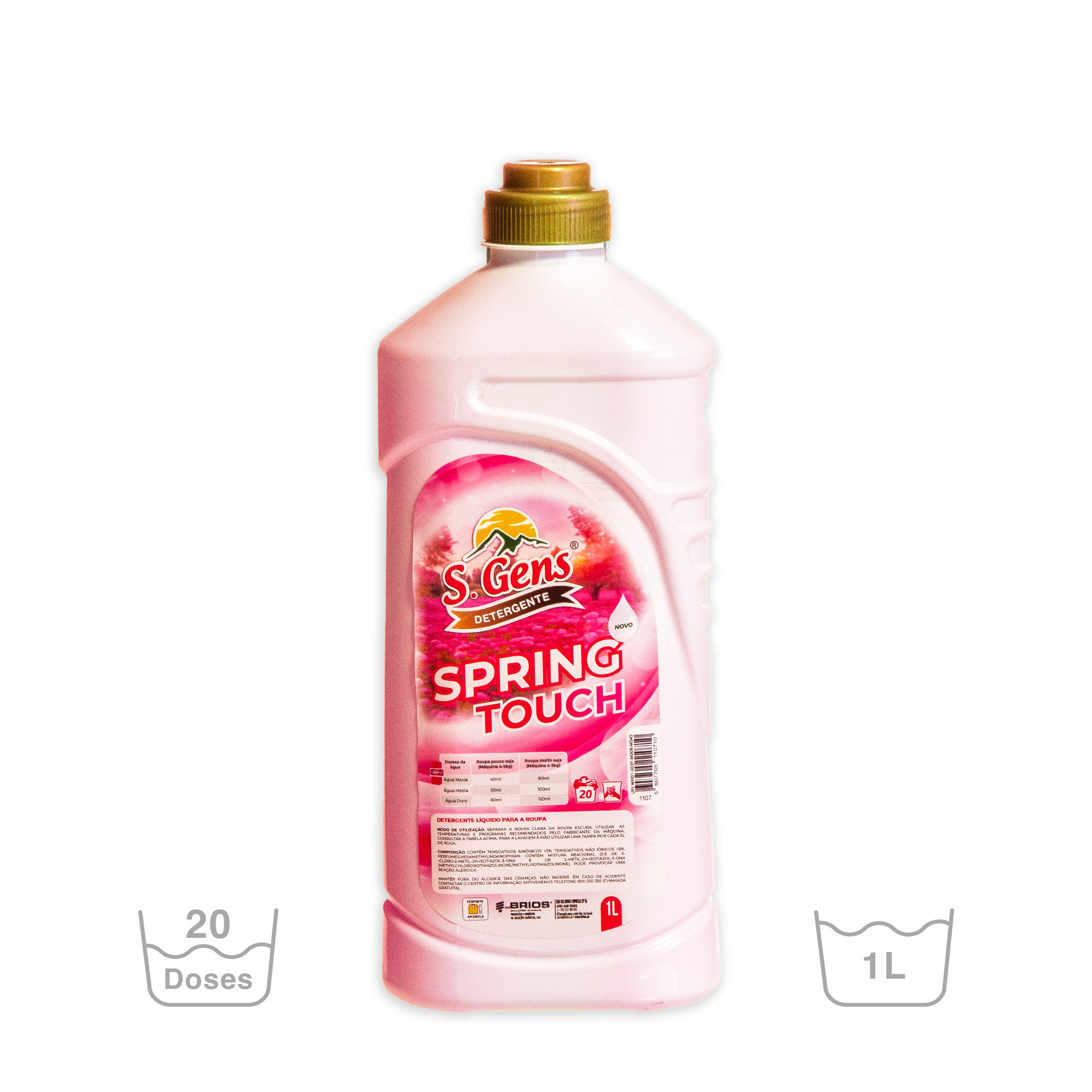 Detergente Roupa S. Gens Spring 20 Doses 1L