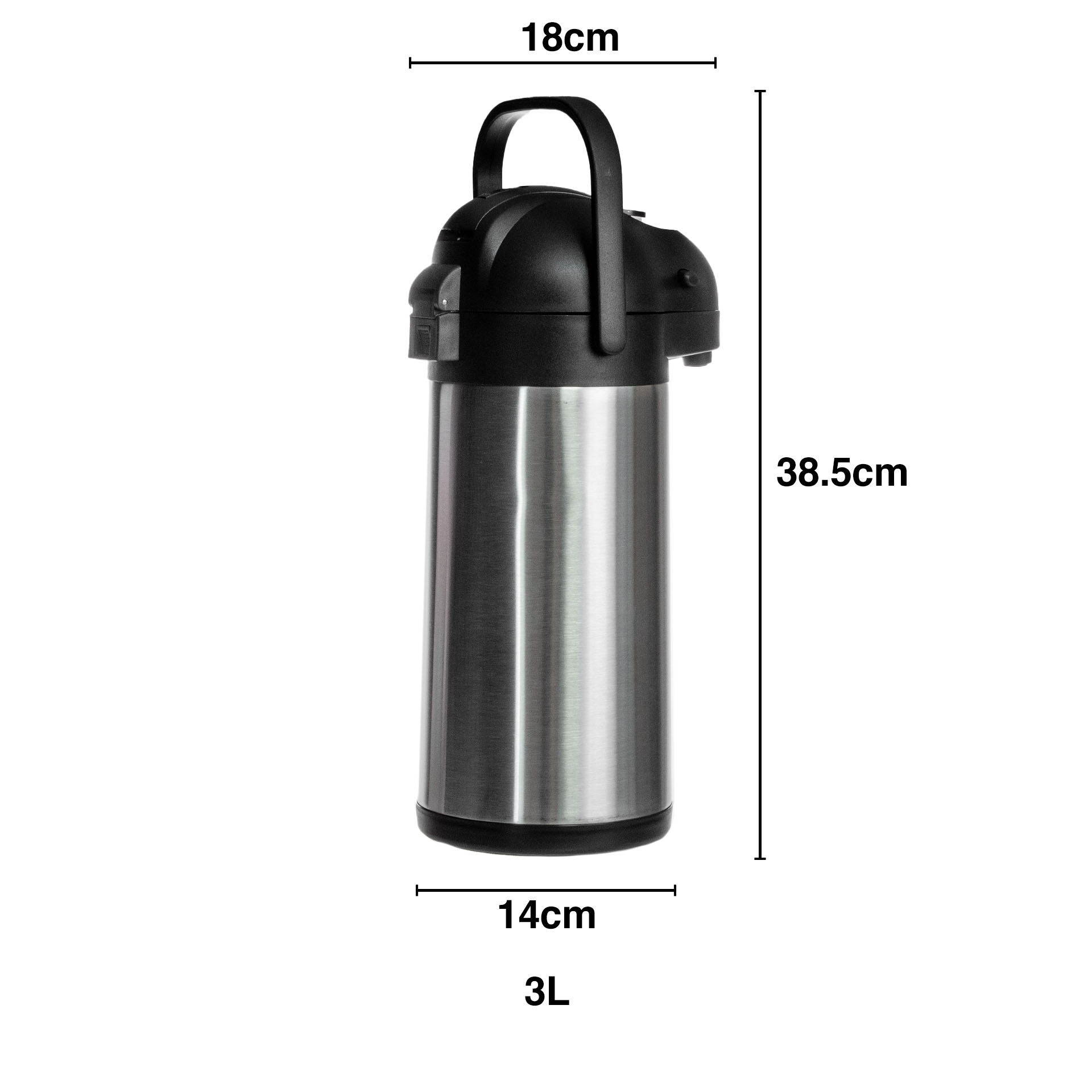 Cafeteira Térmica Sifão Inox Coimbra 3L 18X14X38.5cm