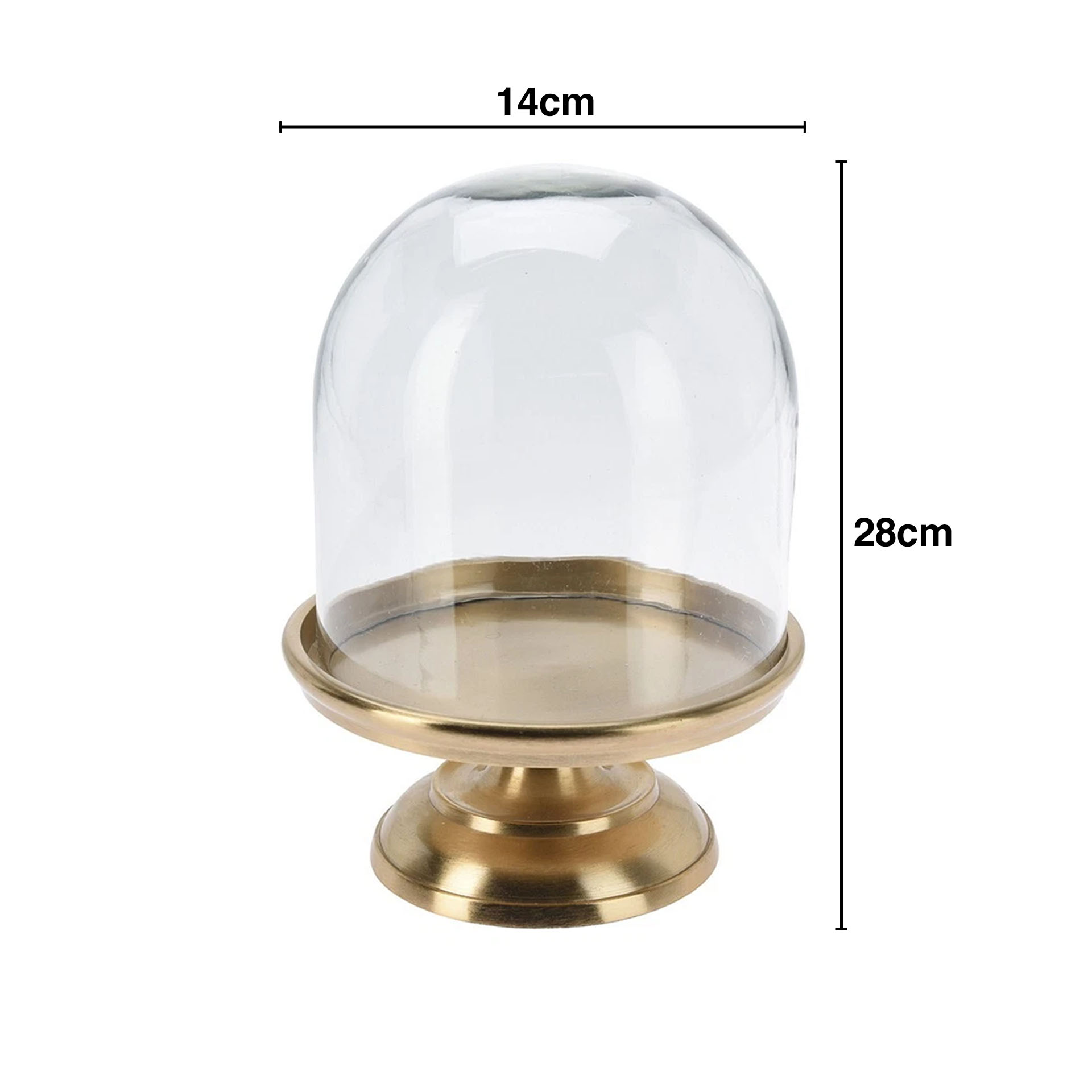 Cúpula Vidro com Base Alumínio Redondo