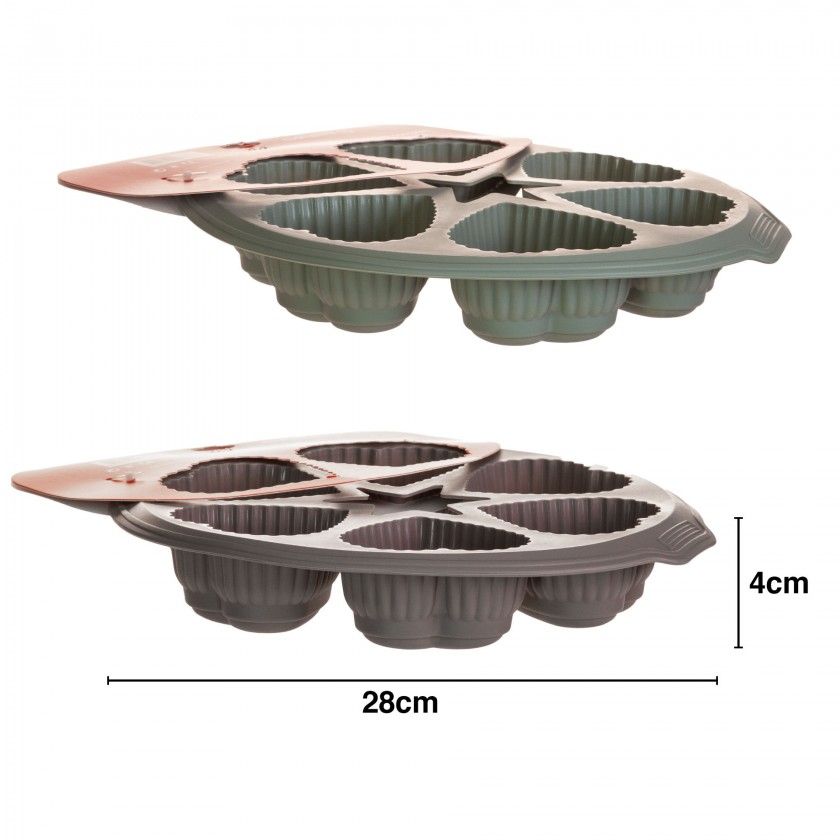 Forma Silicone Coração 6 Cavidades 28X25.7X4cm Forma Silicone Coração 6 Cavidades 28X25.7X4cm