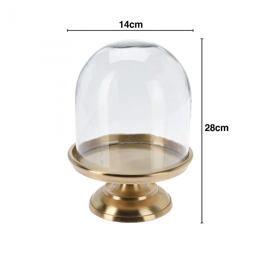 Cúpula Vidro com Base Alumínio Redondo Cúpula Vidro com Base Alumínio Redondo