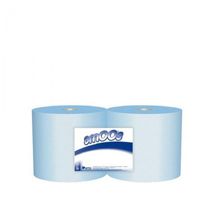 Papel Seca Mos Industrial Azul 2 Folhas 23.5cmX300m Pack 2