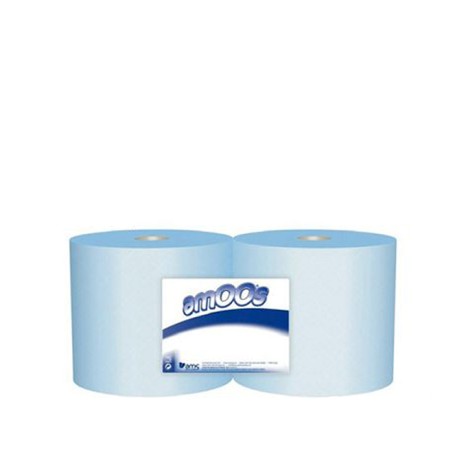 Papel Seca Mãos Industrial Azul 2 Folhas 23.5cmX300m Pack 2 - Image product