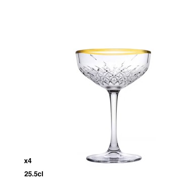 Ta�a Champanhe Timeless Golden Touch 25.5cl Pack 4