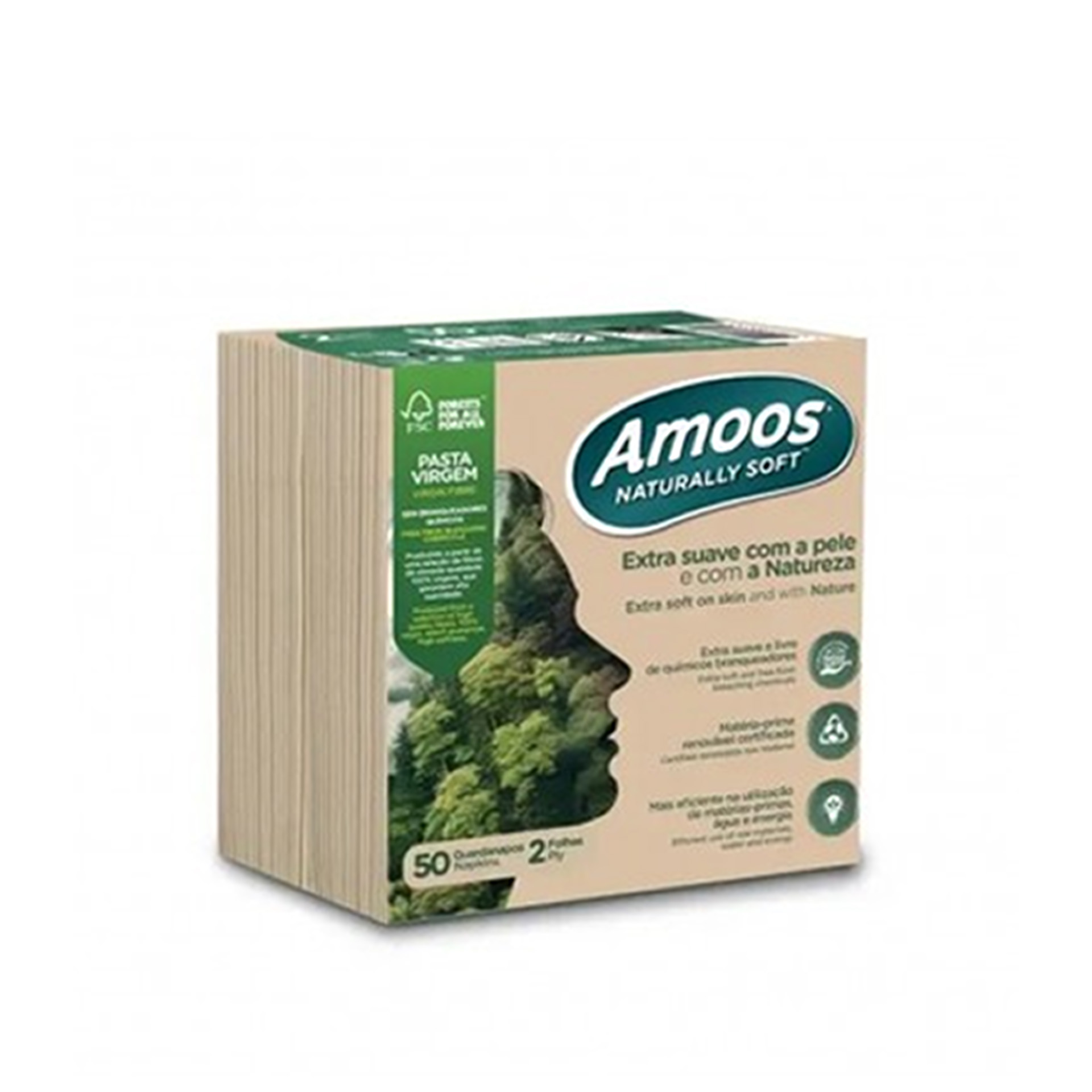 Guardanapos Naturally Soft 2 Folhas 40X40cm Pack 50