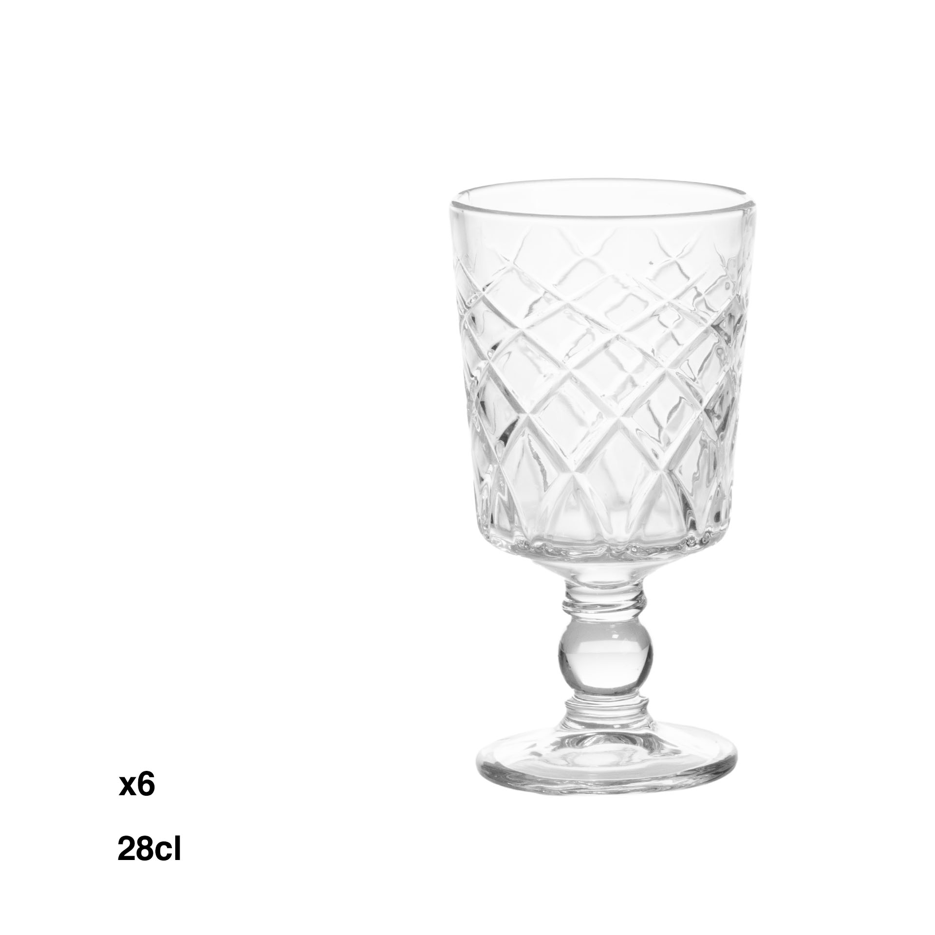 Copo com Pé 28cl 8X15cm Pack 6