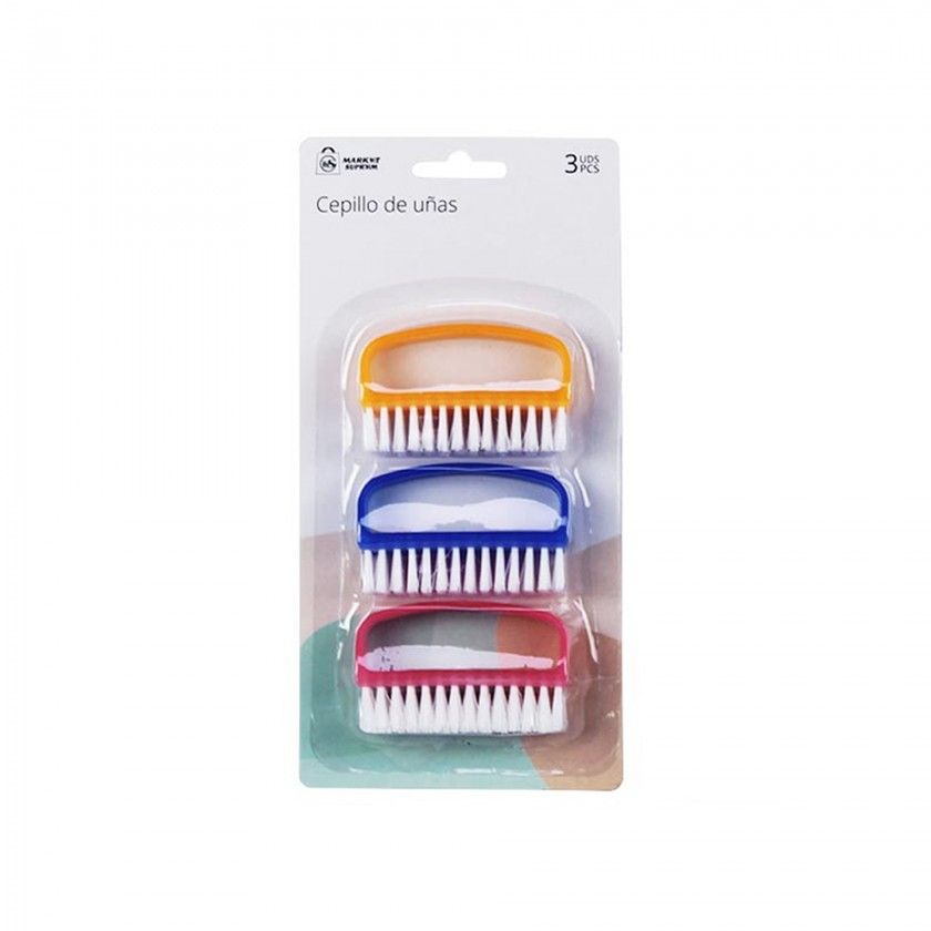Escova Unhas Cores Sortidas 7cm Pack 3 Escova Unhas Cores Sortidas 7cm Pack 3