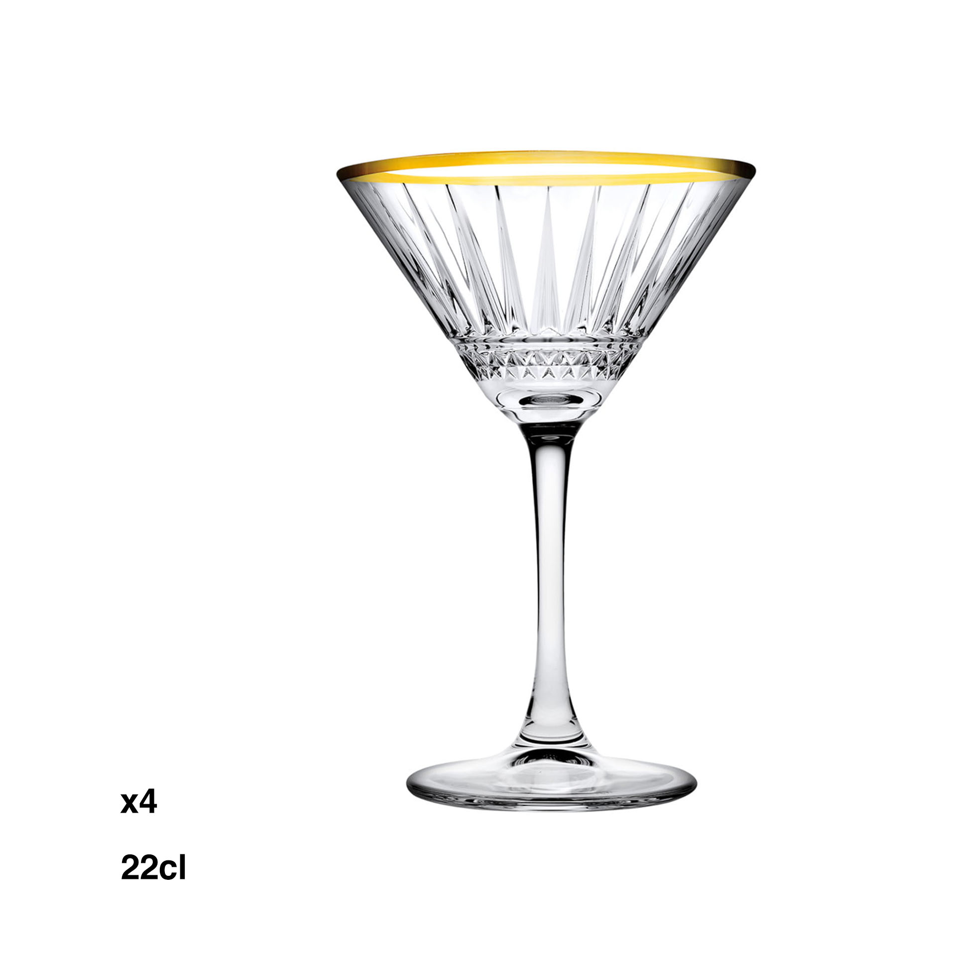 Taça Cocktail Elysia Golden Touch 22cl Pack 4