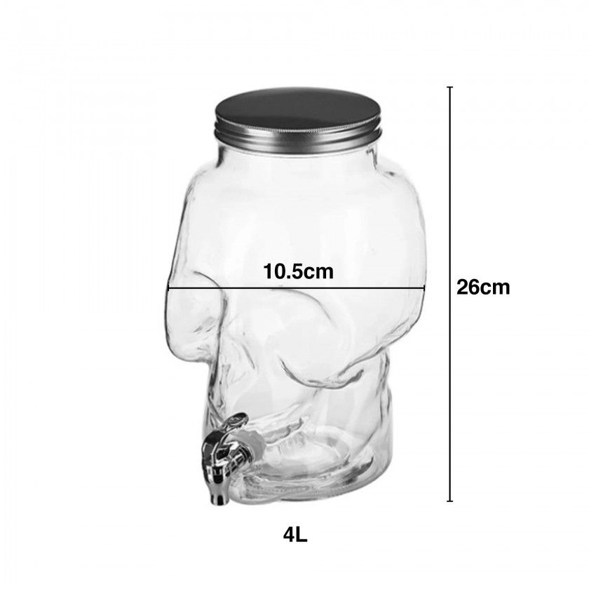 Dispensador Vidro com Torneira 4L 10.5X26cm Dispensador Vidro com Torneira 4L 10.5X26cm