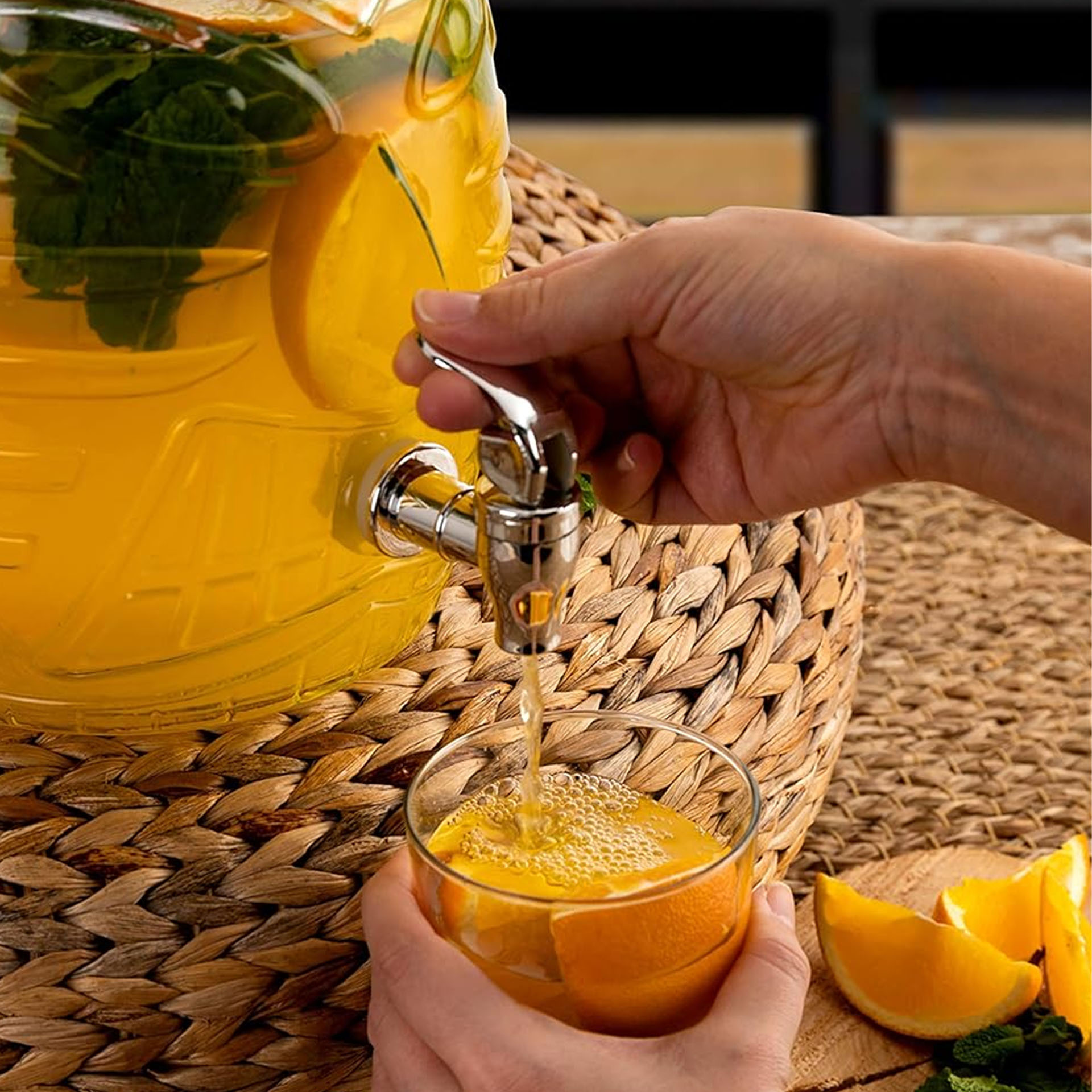 Dispensador Vidro Tiki com Torneira 5L 15X25.5cm