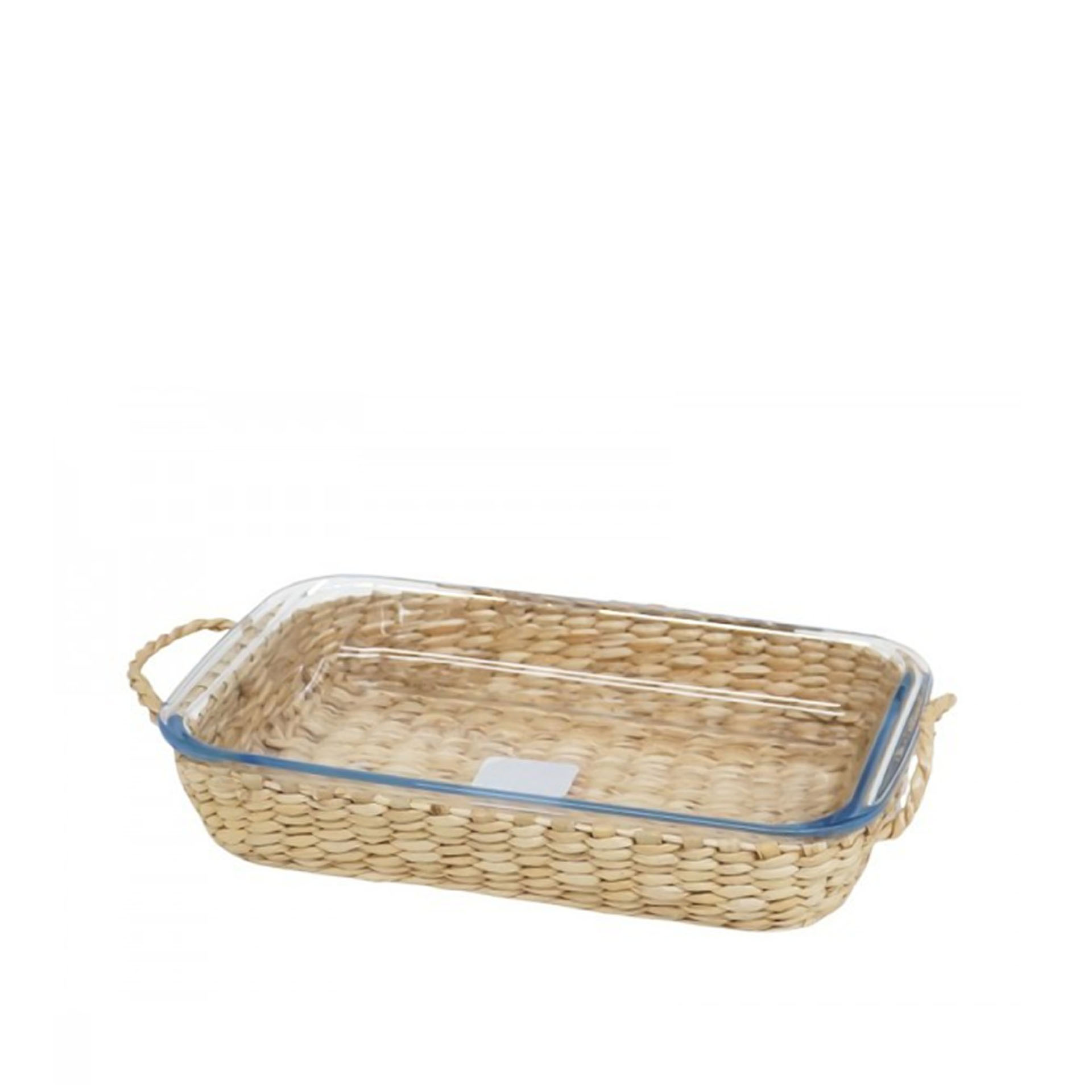 Assadeira Vidro Suporte Vime Retangular