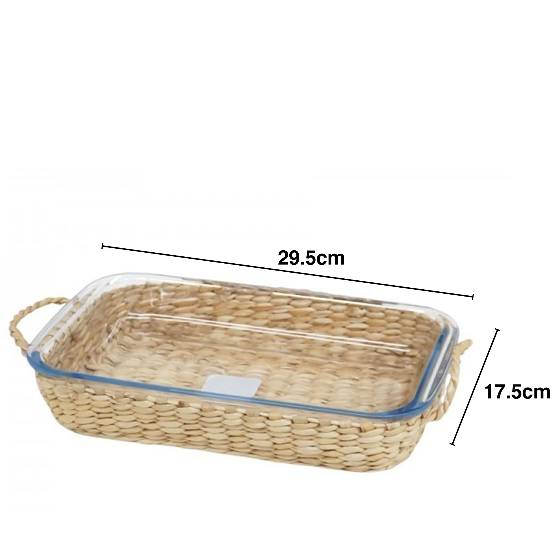 Assadeira Vidro Suporte Vime Retangular